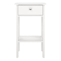 Thumbnail for Madrid Bedside Table with 1 Drawer in White