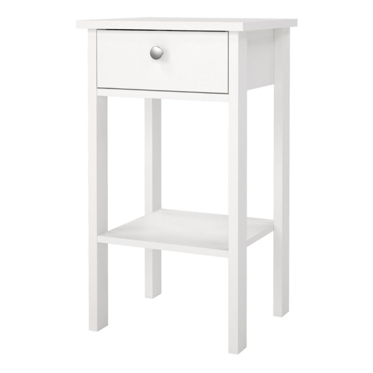 Madrid Bedside Table with 1 Drawer in White