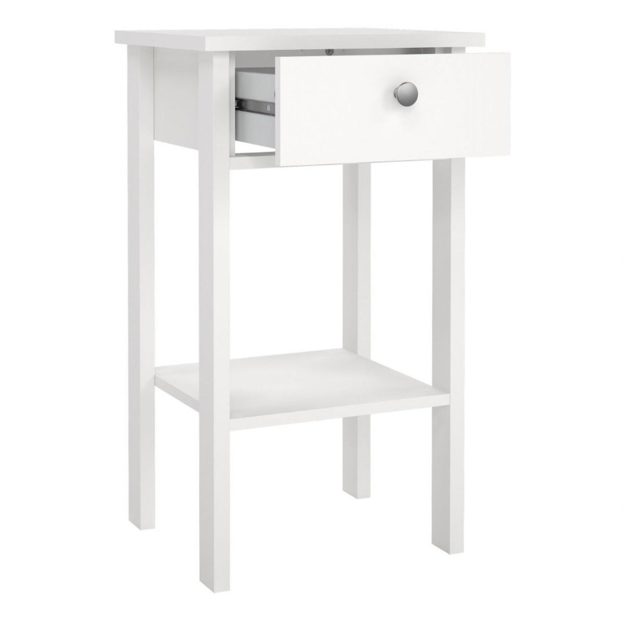 Madrid Bedside Table with 1 Drawer in White