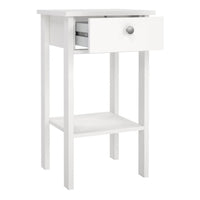 Thumbnail for Madrid Bedside Table with 1 Drawer in White