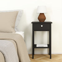 Thumbnail for Madrid Bedside Table with 1 Drawer in Matt Black