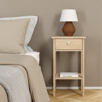 Thumbnail for Madrid Bedside Table with 1 Drawers in Jackson Hickory Oak