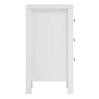 Thumbnail for Madrid Bedside Table 3 Drawers in White