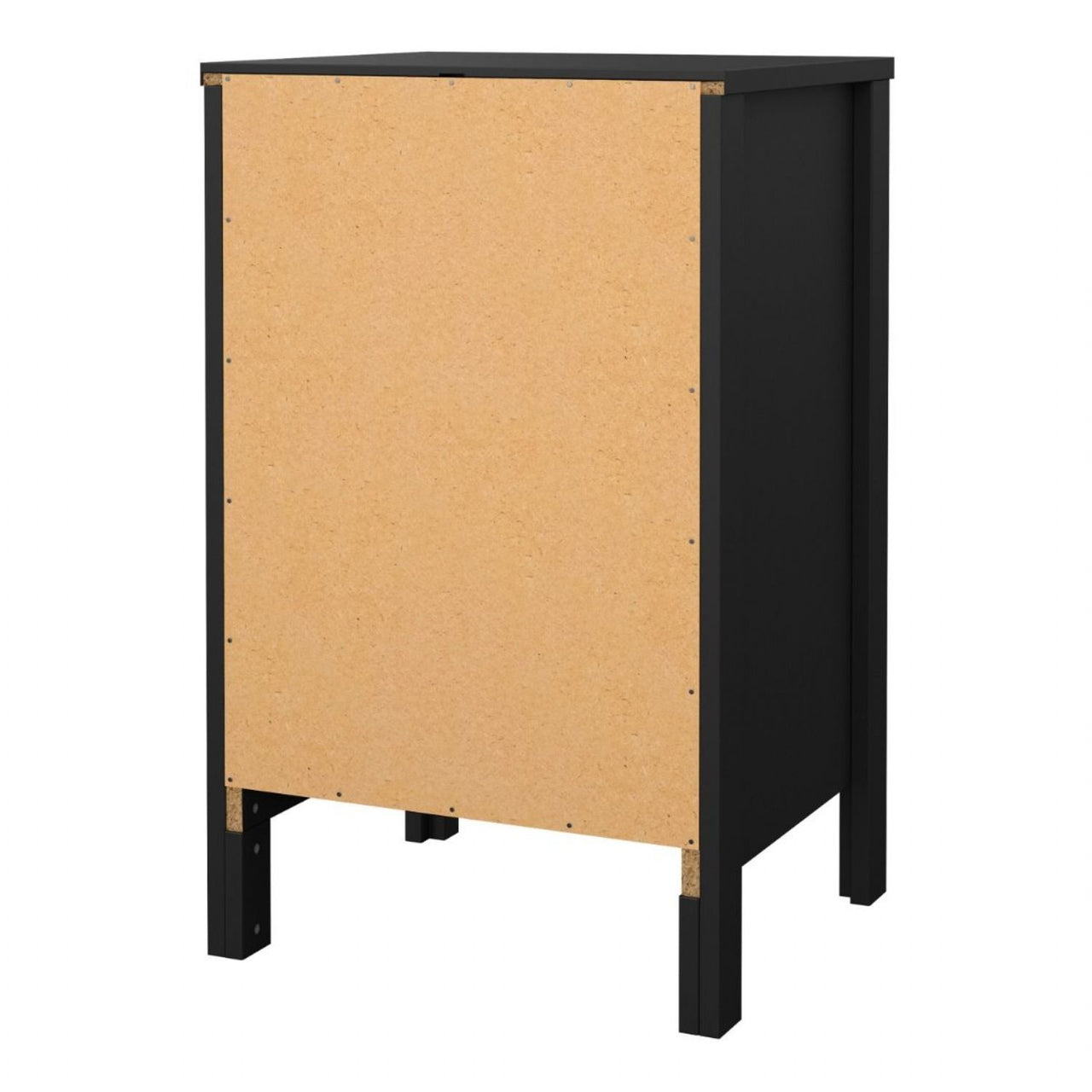 Madrid Bedside Table 3 Drawers in Matt Black