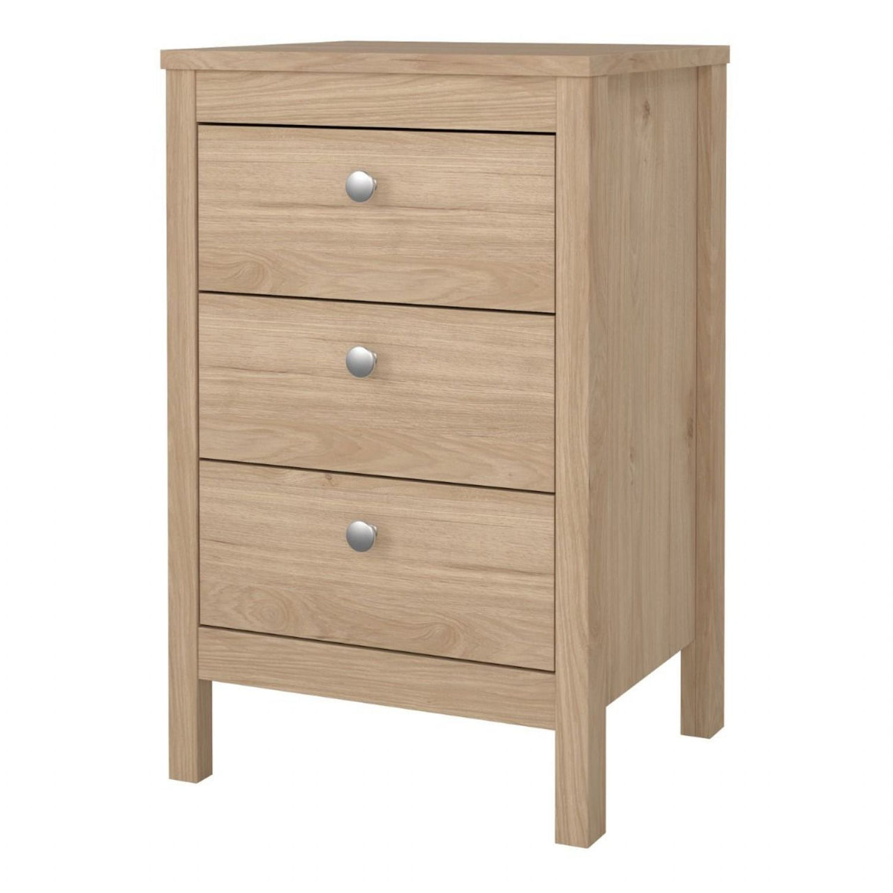 Madrid Bedside Table 3 Drawers in Jackson Hickory Oak