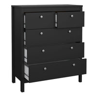 Thumbnail for Madrid Package Bedside Table 2 drawers + Chest 3+2 drawer + Wardrobe with 2 doors in Matt Black