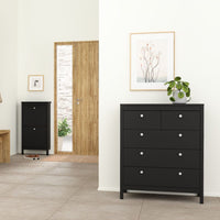 Thumbnail for Madrid Package Bedside Table 2 drawers + Chest 3+2 drawer + Wardrobe with 2 doors in Matt Black