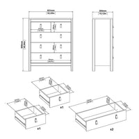 Thumbnail for Madrid Package Bedside Table 2 drawers + Chest 3+2 drawer + Wardrobe with 2 doors in Matt Black