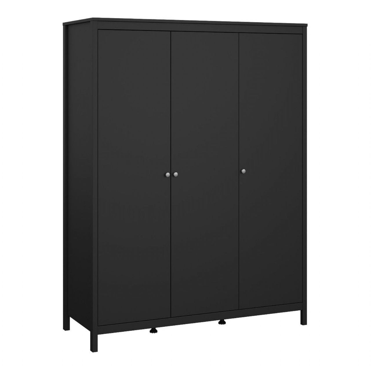 Madrid Package Bedside Table 2 drawers + Chest 3+2 drawer + Wardrobe with 3 doors in Matt Black