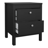 Thumbnail for Madrid Package Bedside Table 2 drawers + Chest 3+2 drawer + Wardrobe with 3 doors in Matt Black