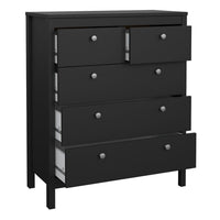 Thumbnail for Madrid Package Bedside Table 2 drawers + Chest 3+2 drawer + Wardrobe with 3 doors in Matt Black