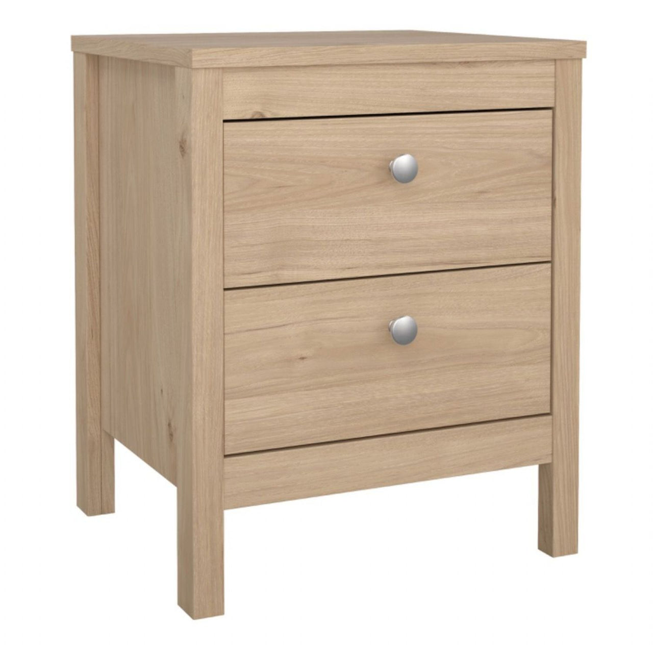 Madrid Package Bedside Table 2 Drawers + Chest 5 Drawer + 2 Door Wardrobe in Jackson Hickory Oak