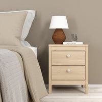 Thumbnail for Madrid Package Bedside Table 2 Drawers + Chest 5 Drawer + 2 Door Wardrobe in Jackson Hickory Oak