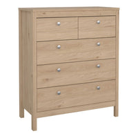 Thumbnail for Madrid Package Bedside Table 2 Drawers + Chest 5 Drawer + 2 Door Wardrobe in Jackson Hickory Oak