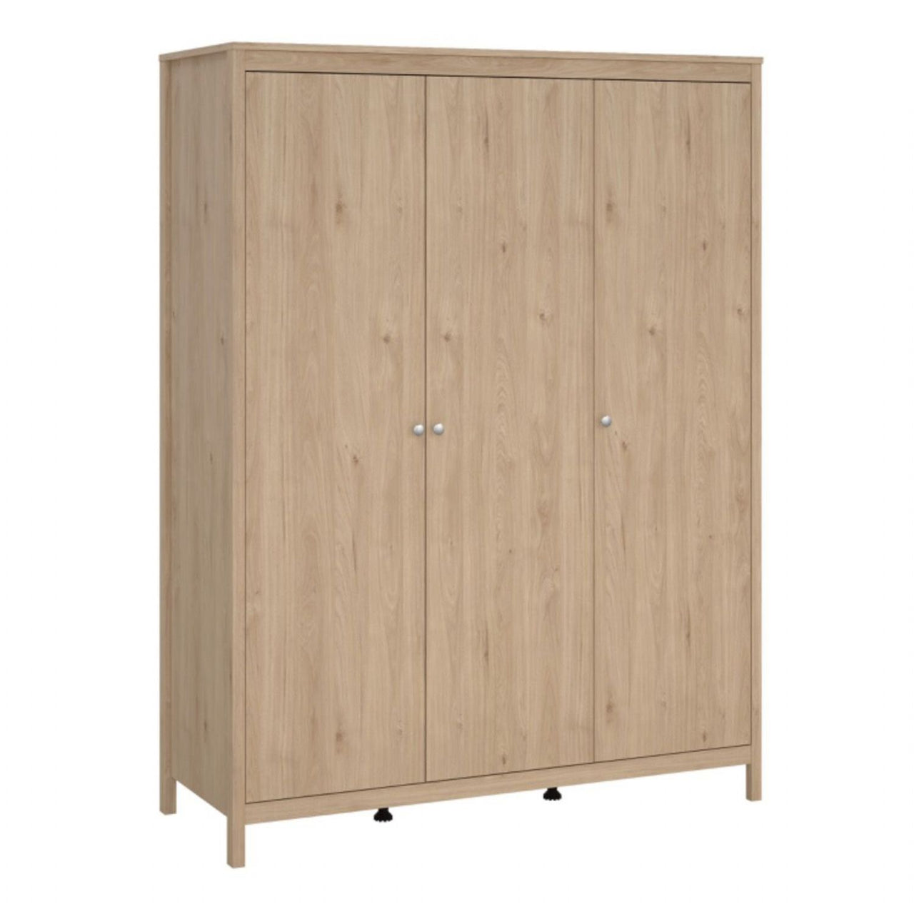 Madrid Package Bedside Table 2 Drawers + Chest 5 Drawer + 3 Door Wardrobe in Jackson Hickory Oak