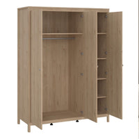 Thumbnail for Madrid Package Bedside Table 2 Drawers + Chest 5 Drawer + 3 Door Wardrobe in Jackson Hickory Oak