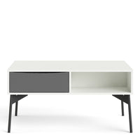 Thumbnail for Fur Coffee table with 1 Drawer in Grey and White