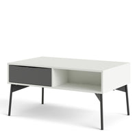 Thumbnail for Fur Coffee table with 1 Drawer in Grey and White