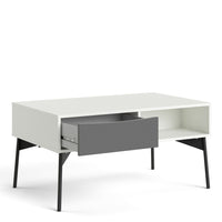 Thumbnail for Fur Coffee table with 1 Drawer in Grey and White