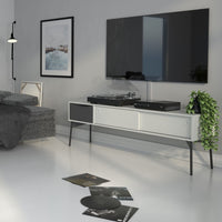 Thumbnail for Fur TVUnit 2 sliding Doors + 1 Drawer in Grey and White