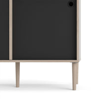 Thumbnail for Rome Sideboard 2 Sliding Doors 2 Drawers in Jackson Hickory Oak with Matt Black