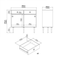 Thumbnail for Rome Sideboard 2 Sliding Doors 2 Drawers in Jackson Hickory Oak with Matt Black