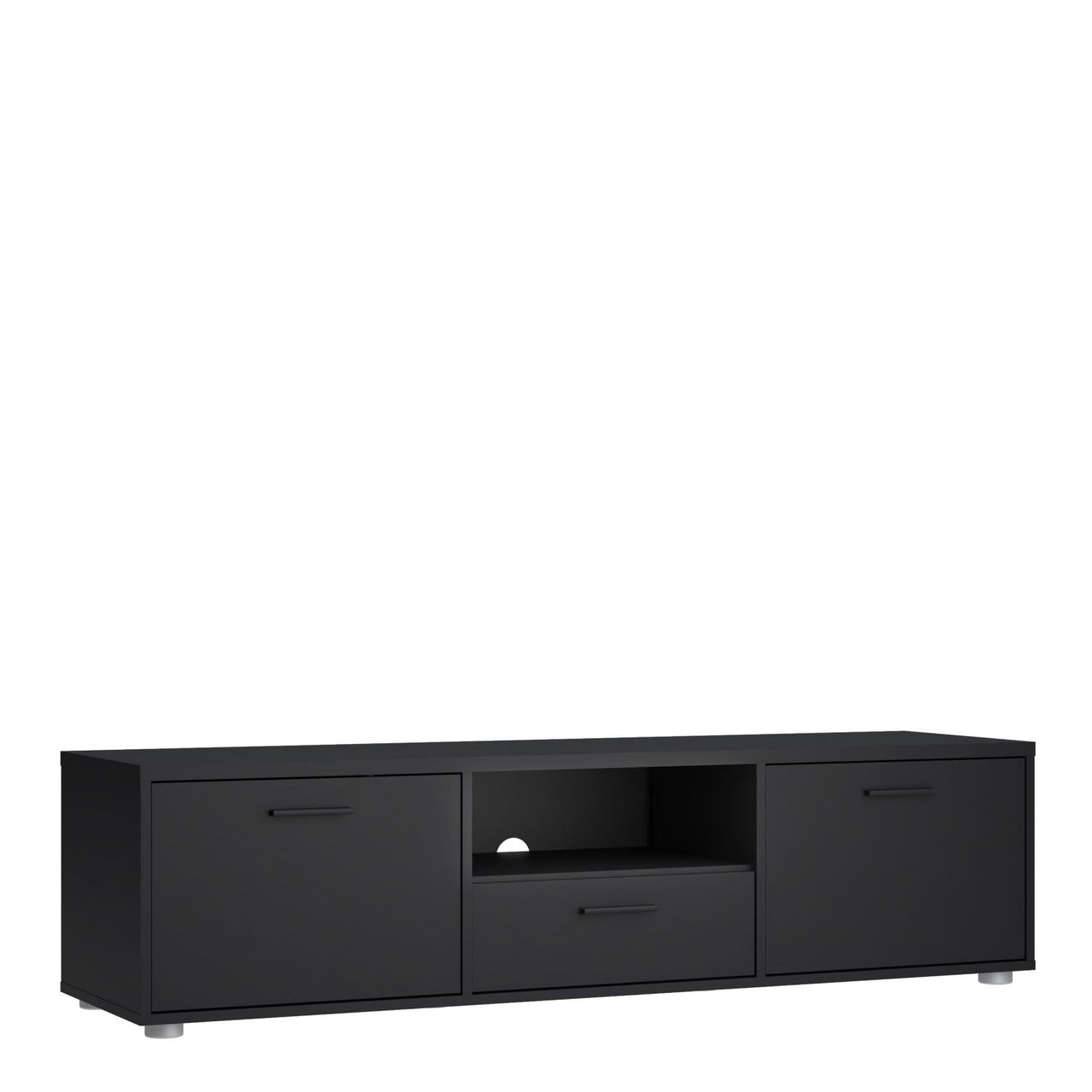 Media TVunit with 2 doors + 1 drawer 147 cm Black