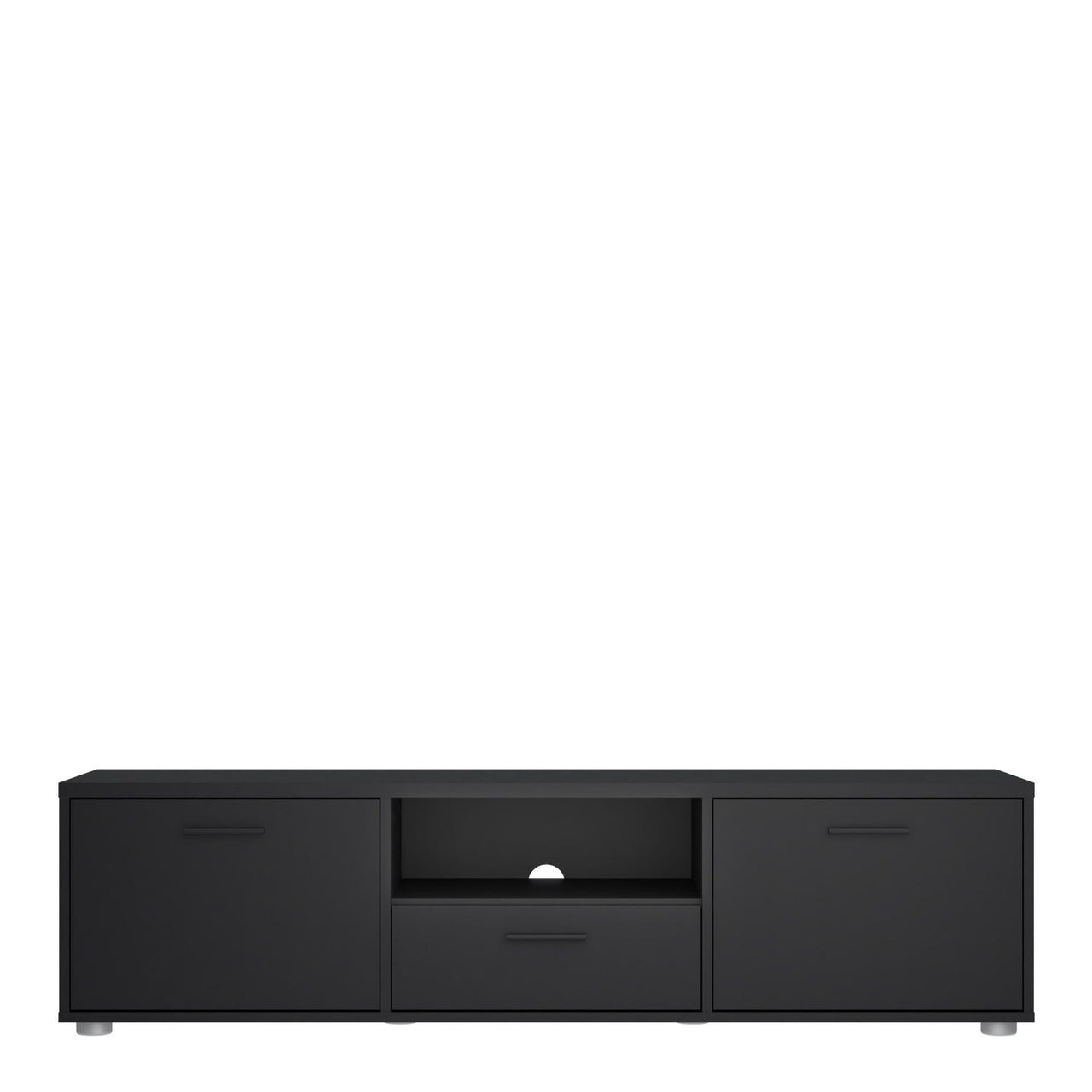 Media TVunit with 2 doors + 1 drawer 147 cm Black