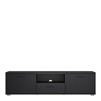 Thumbnail for Media TVunit with 2 doors + 1 drawer 147 cm Black