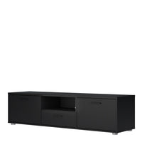 Thumbnail for Media TVunit with 2 doors + 1 drawer 147 cm Black