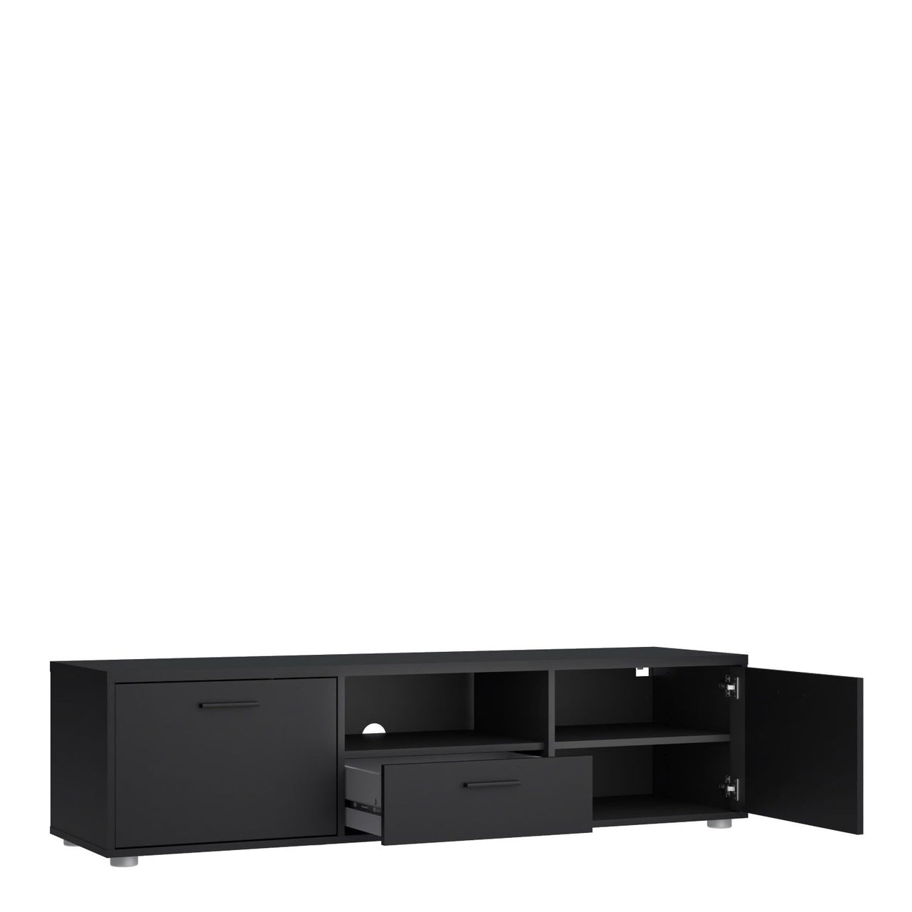 Media TVunit with 2 doors + 1 drawer 147 cm Black