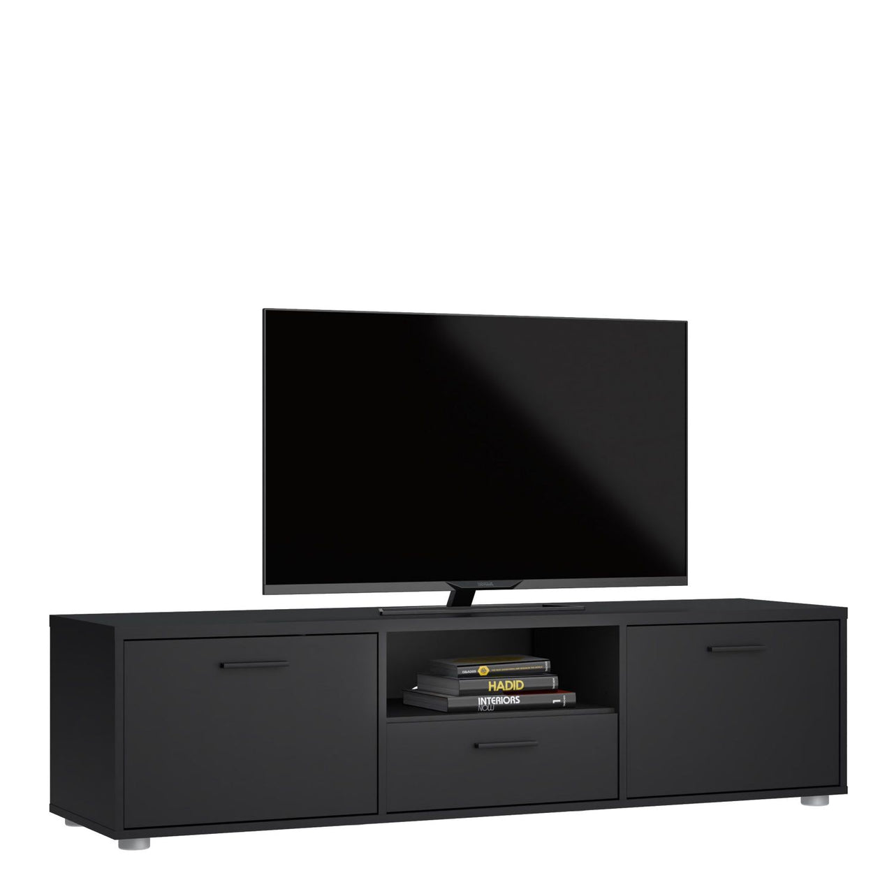 Media TVunit with 2 doors + 1 drawer 147 cm Black