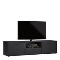 Thumbnail for Media TVunit with 2 doors + 1 drawer 147 cm Black