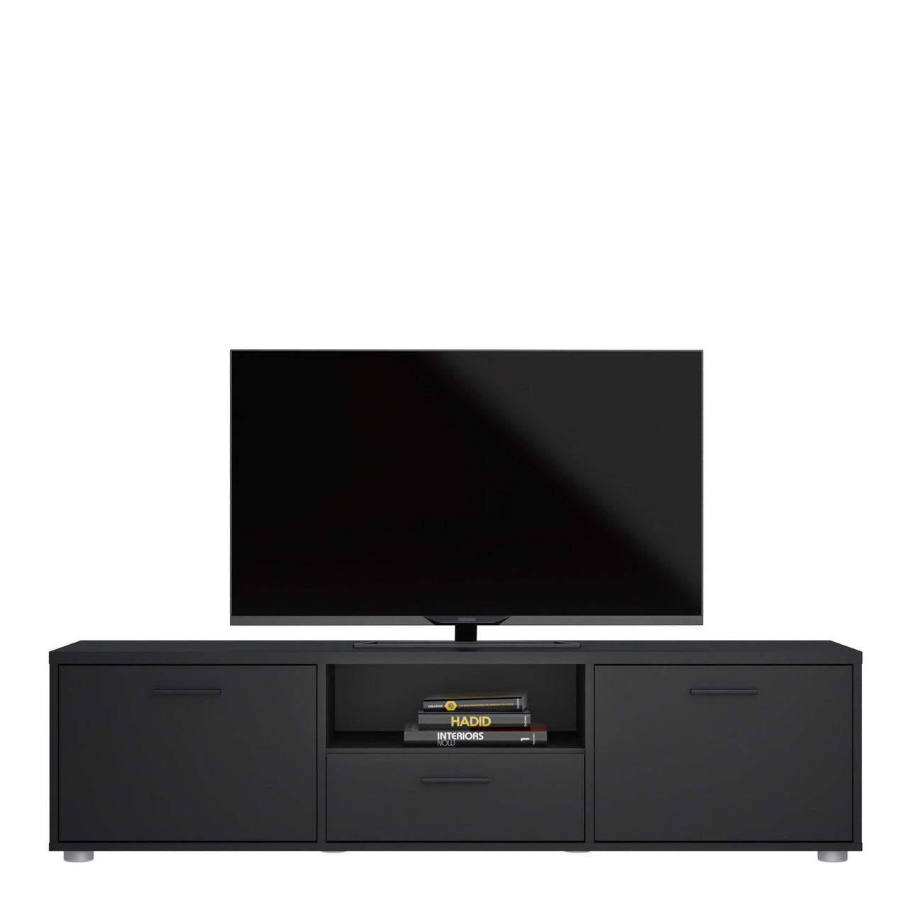 Media TVunit with 2 doors + 1 drawer 147 cm Black