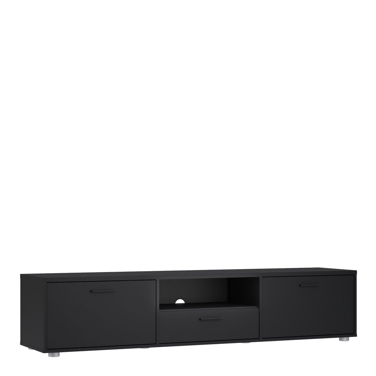 Media TVunit with 2 doors + 1 drawer 177 cm Black