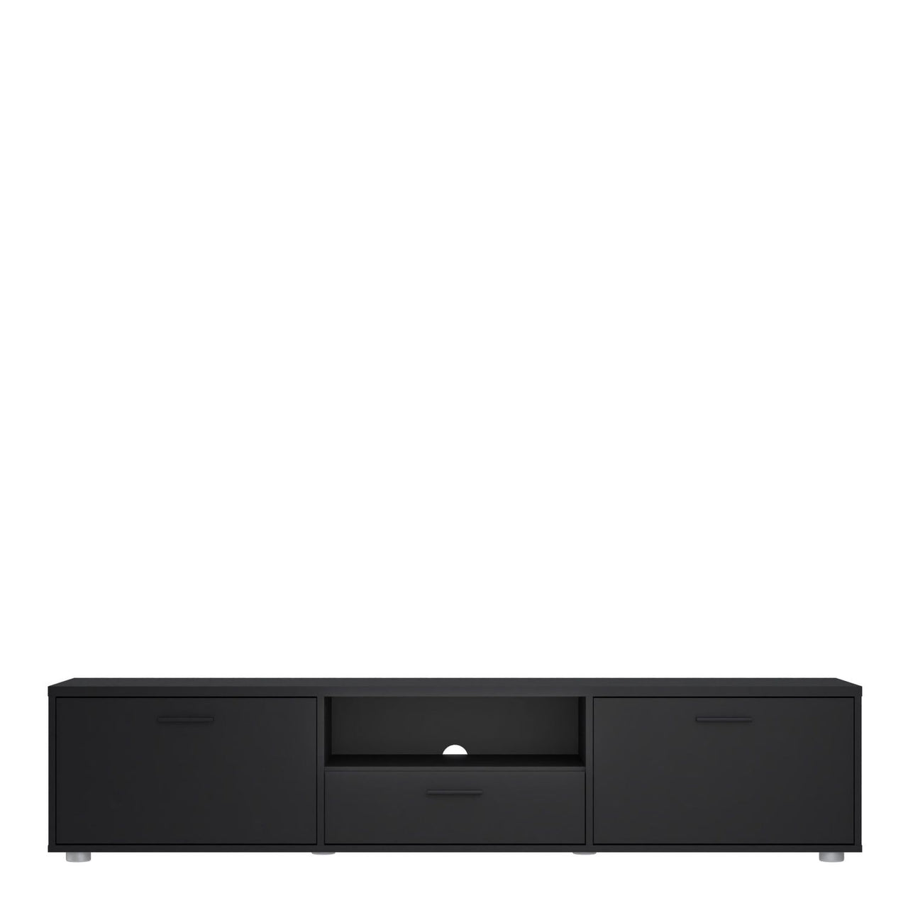 Media TVunit with 2 doors + 1 drawer 177 cm Black