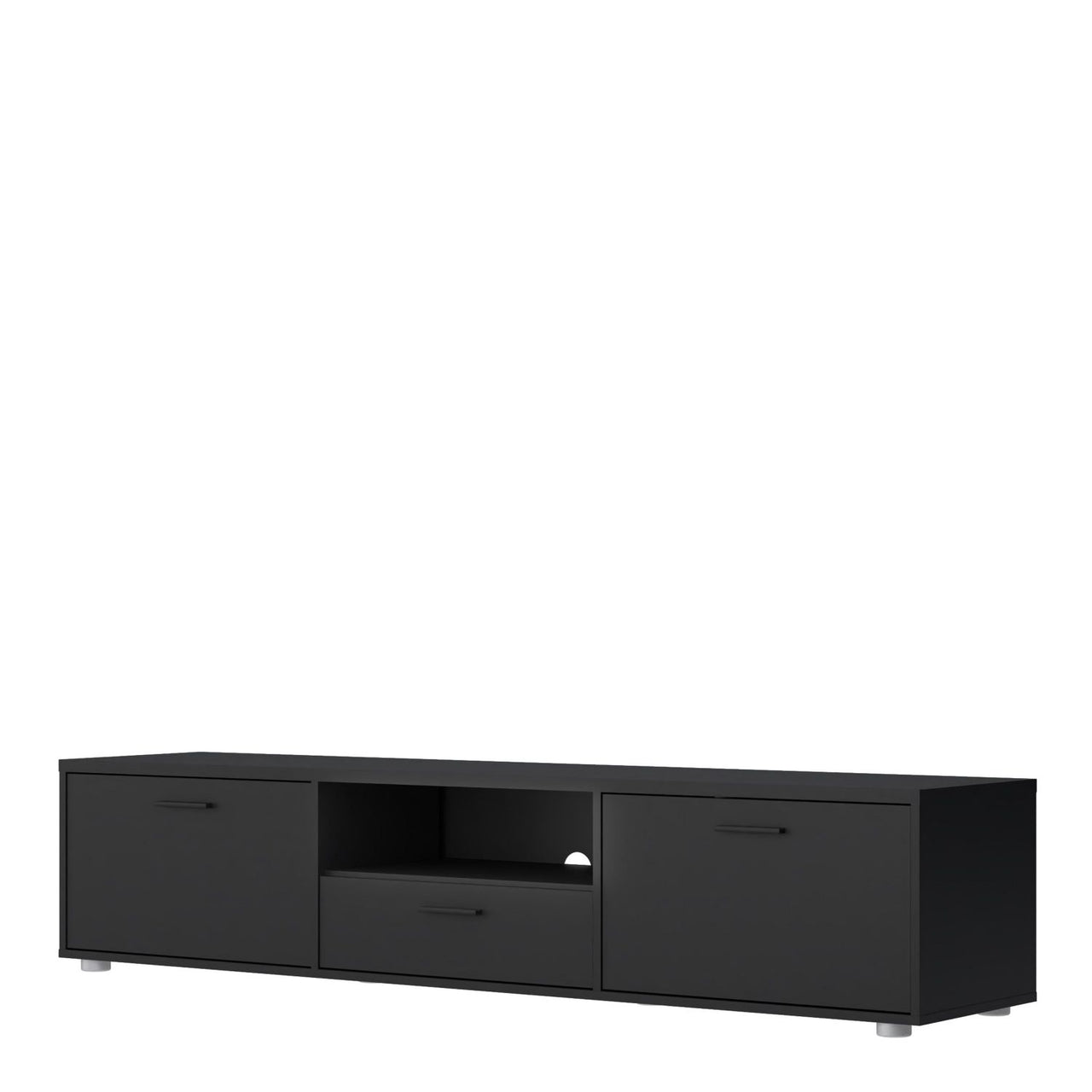 Media TVunit with 2 doors + 1 drawer 177 cm Black