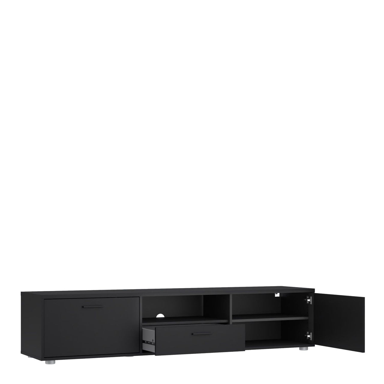 Media TVunit with 2 doors + 1 drawer 177 cm Black