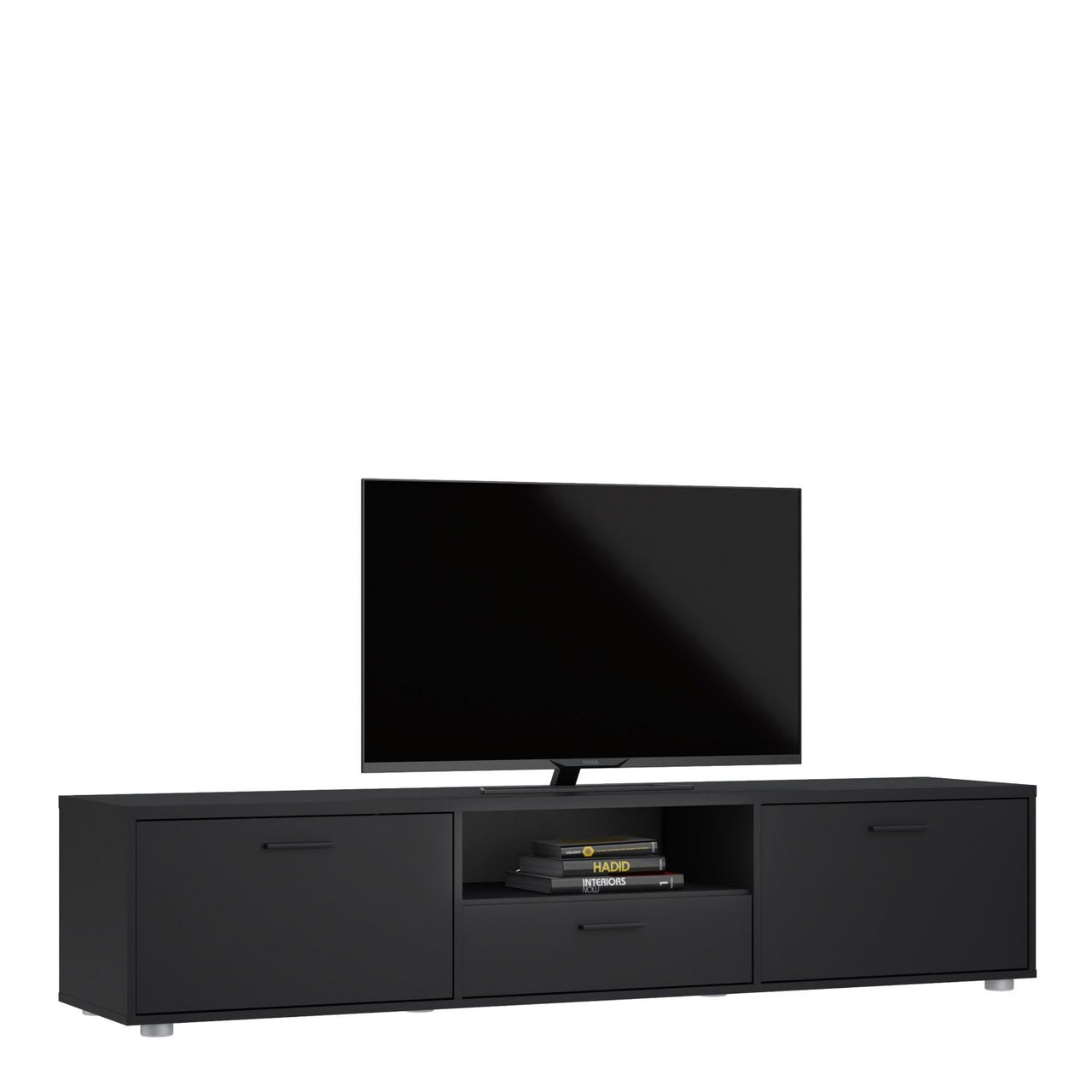 Media TVunit with 2 doors + 1 drawer 177 cm Black