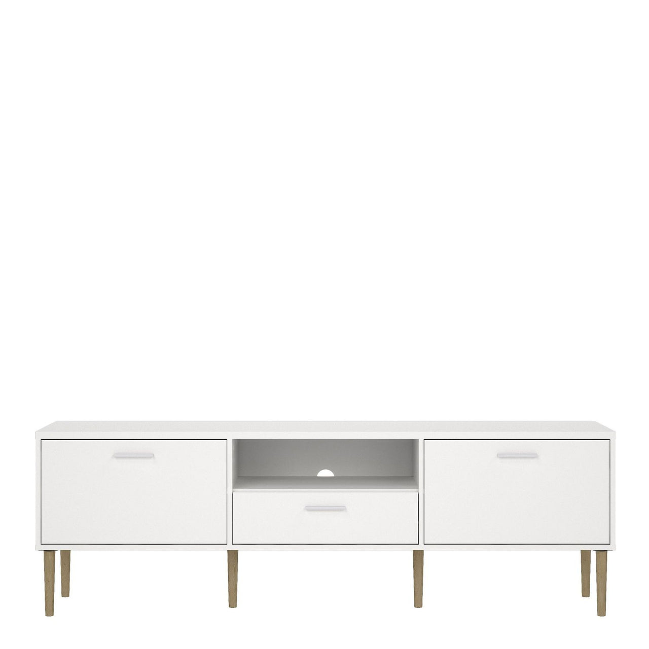 Media TVUnit with 2 Doors + 1 Drawer in White