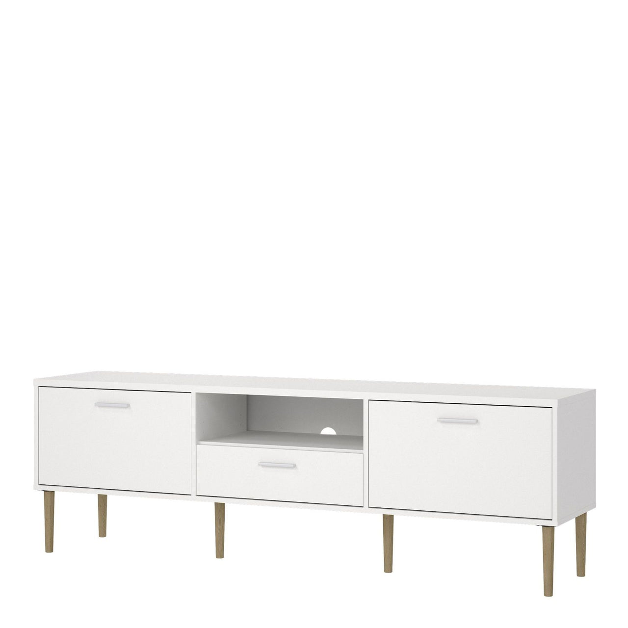 Media TVUnit with 2 Doors + 1 Drawer in White