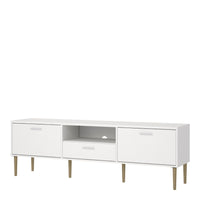 Thumbnail for Media TVUnit with 2 Doors + 1 Drawer in White