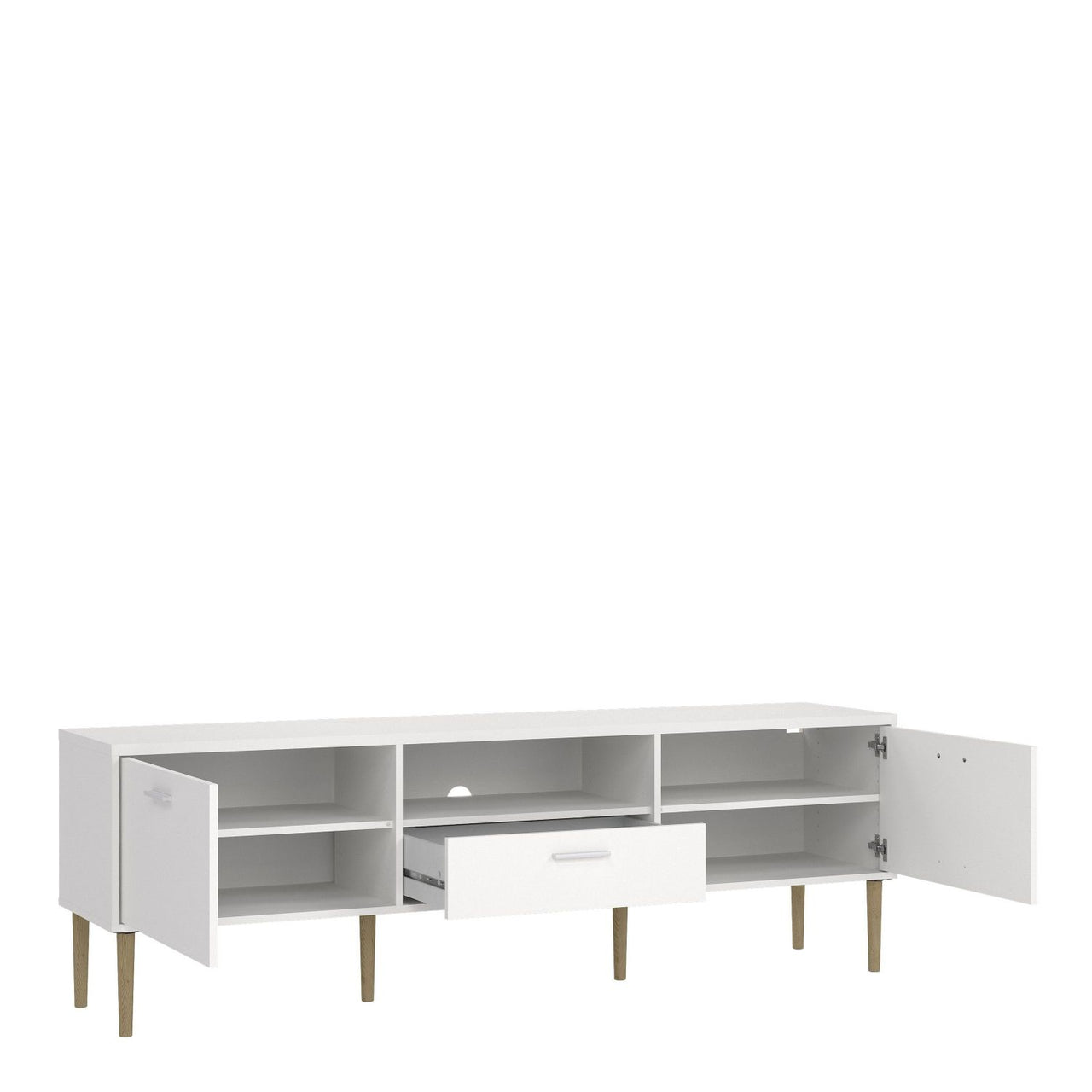 Media TVUnit with 2 Doors + 1 Drawer in White