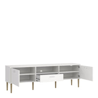 Thumbnail for Media TVUnit with 2 Doors + 1 Drawer in White