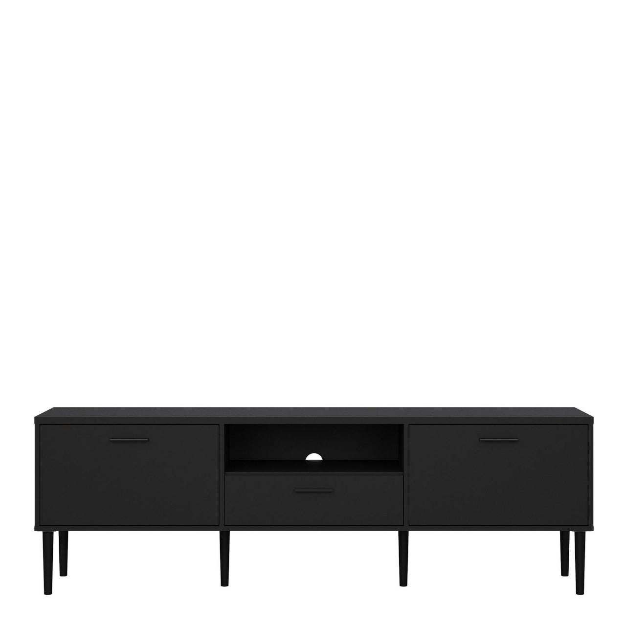 Media TVUnit with 2 Doors + 1 Drawer in Black