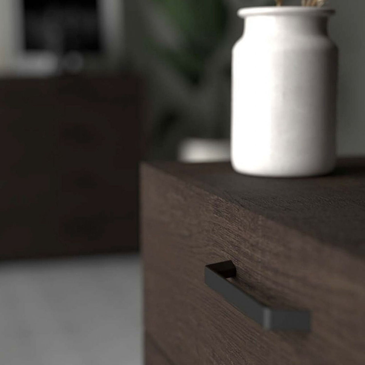 Dallas Nightstand 2 drawers in Rovere Gessato Dark Oak