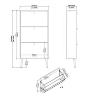 Thumbnail for Cumbria Shoe Cabinet 3 Flip Down Doors White