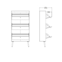 Thumbnail for Cumbria Shoe Cabinet 3 Flip Down Doors White