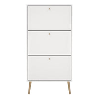 Thumbnail for Cumbria Shoe Cabinet 3 Flip Down Doors White