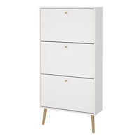 Thumbnail for Cumbria Shoe Cabinet 3 Flip Down Doors White